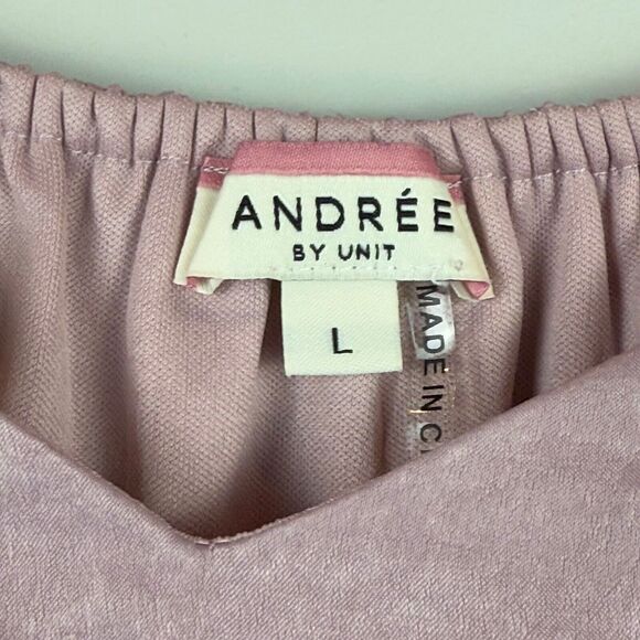 Andree By Unit Midi Dress Womens Large Purple Tiered Ruffled Puff Sleeve Cottage - Picture 3 of 9